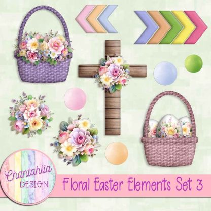 Free design elements in a Floral Easter theme
