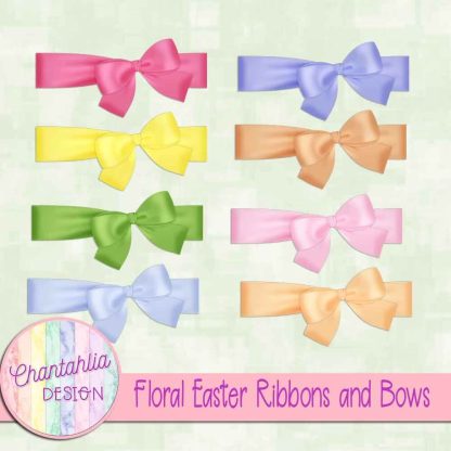 Free ribbons and bows in a Floral Easter theme