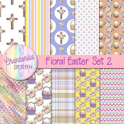 Free digital papers in a Floral Easter theme