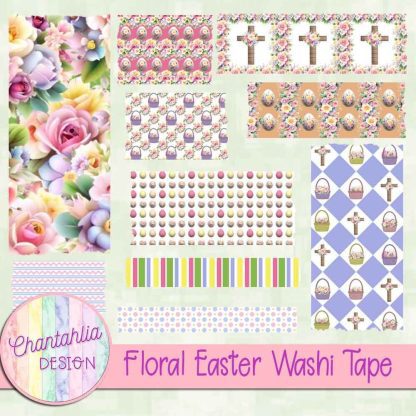 Free washi tape in a Floral Easter theme