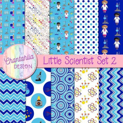 Free digital papers in a Little Scientist theme