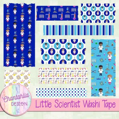 Free washi tape in a Little Scientist theme