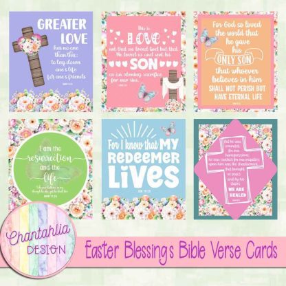 Free Bible verse cards in an Easter blessings theme