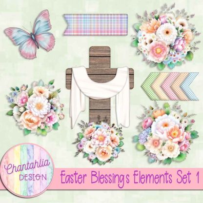 Free design elements in an Easter blessings theme