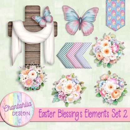 Free design elements in an Easter blessings theme