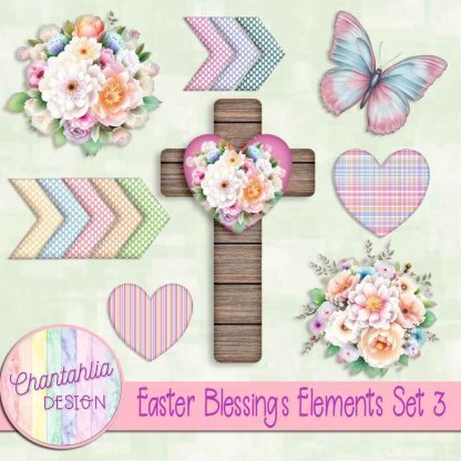 Free design elements in an Easter blessings theme