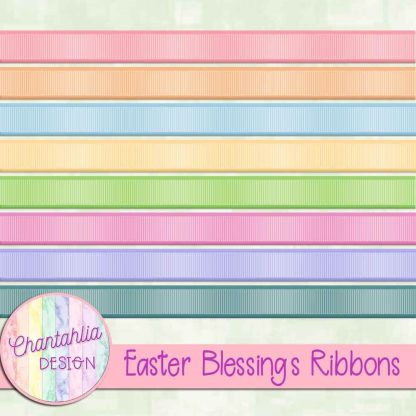 Free ribbons in an Easter blessings theme