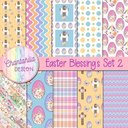 Free digital papers in an Easter blessings theme