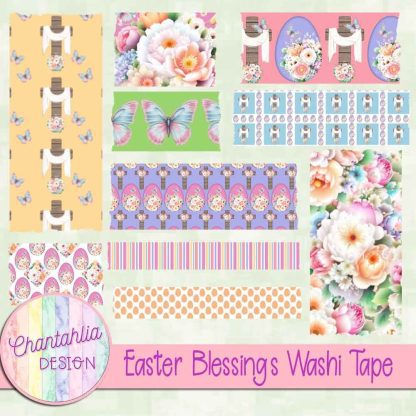 Free washi tape in an Easter blessings theme
