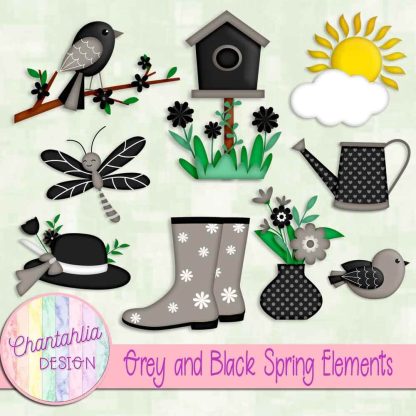 Free grey and black Spring elements