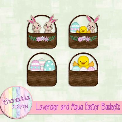 Free lavender and aqua Easter baskets