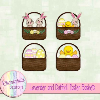 Free lavender and daffodil Easter baskets