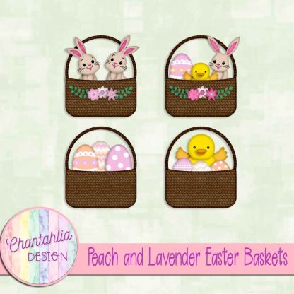 Free peach and lavender Easter baskets