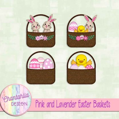 Free pink and lavender Easter baskets