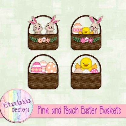 Free pink and peach Easter baskets