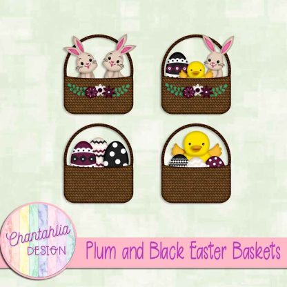 Free plum and black Easter baskets