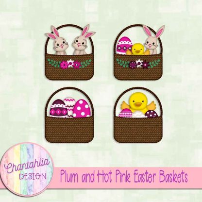 Free plum and hot pink Easter baskets