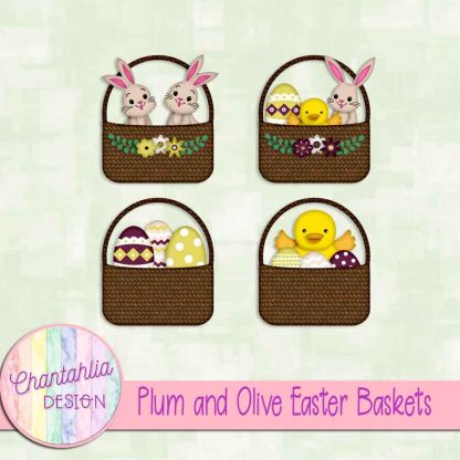 Free plum and olive Easter baskets