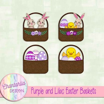Free purple and lilac Easter baskets