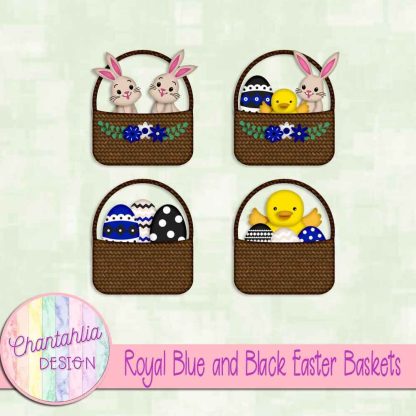 Free royal blue and black Easter baskets