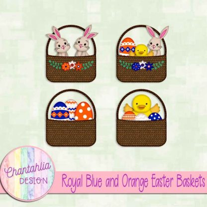 Free royal blue and orange Easter baskets