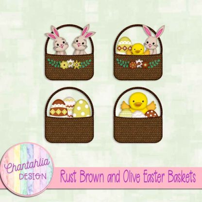 Free rust brown and olive Easter baskets