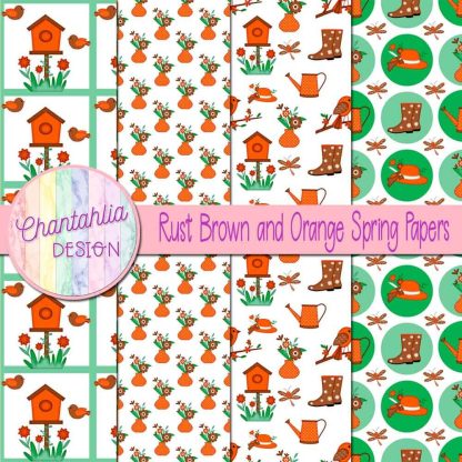 Free rust brown and orange Spring digital papers