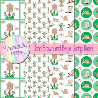 Free sand brown and beige Spring digital papers