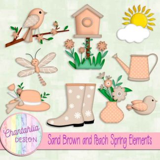 Free sand brown and peach Spring elements