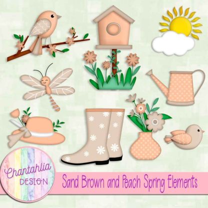 Free sand brown and peach Spring elements