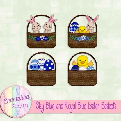 Free sky blue and royal blue Easter baskets