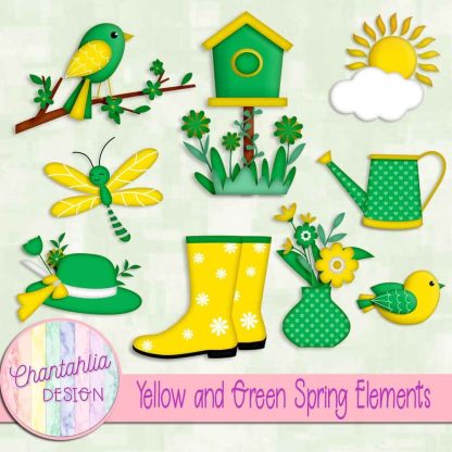 Free yellow and green Spring elements