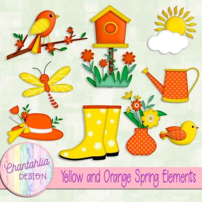 Free yellow and orange Spring elements