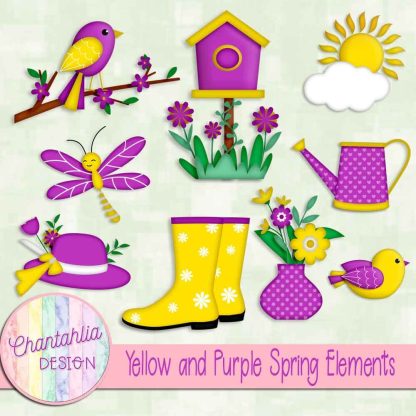 Free yellow and purple Spring elements
