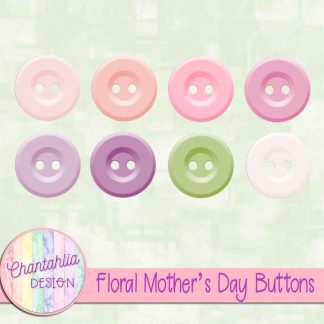 Free button in a Floral Mother's Day theme