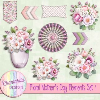 Free design elements in a Floral Mother's Day theme