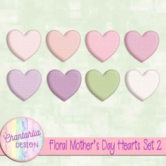Free hearts in a Floral Mother's Day theme