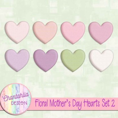 Free hearts in a Floral Mother's Day theme