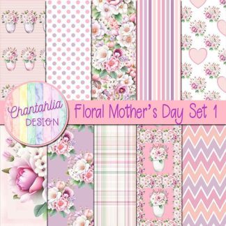 Free digital papers in a Floral Mother's Day theme