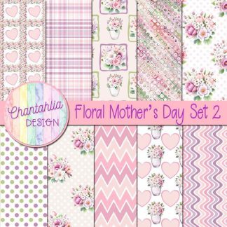 Free digital papers in a Floral Mother's Day theme