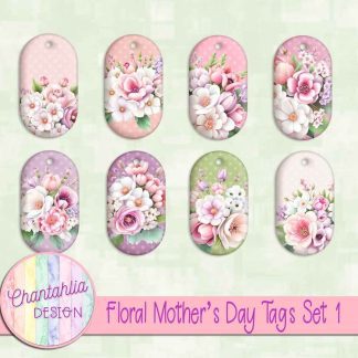 Free tags in a Floral Mother's Day theme