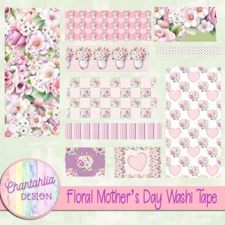 Free washi tape in a Floral Mother's Day theme