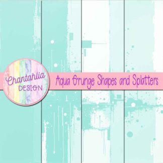 Free aqua grunge shapes and splatters digital papers