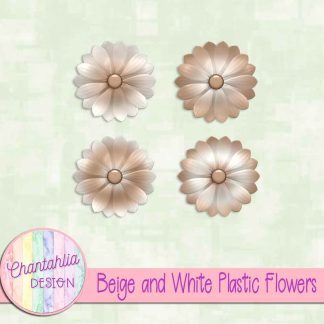 Free beige and white plastic flowers