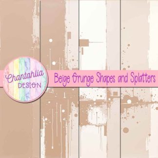 Free beige grunge shapes and splatters digital papers