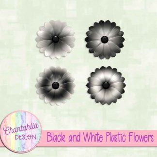 Free black and white plastic flowers