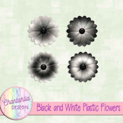 Free black and white plastic flowers