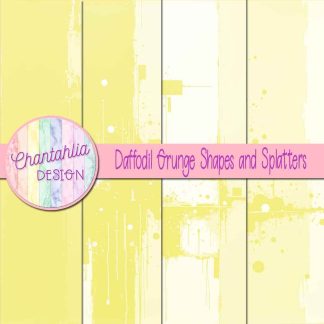 Free daffodil grunge shapes and splatters digital papers
