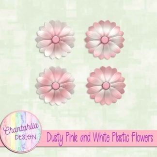 Free dusty pink and white plastic flowers