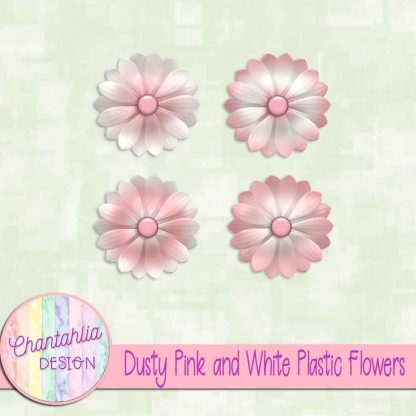 Free dusty pink and white plastic flowers